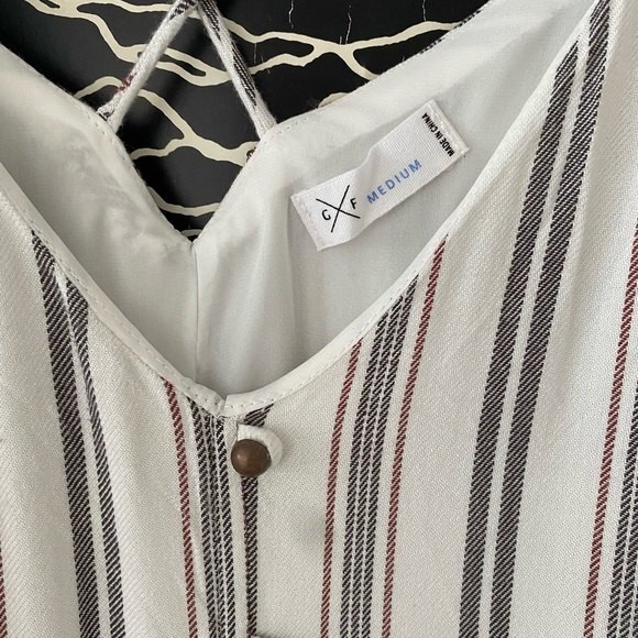 Gentle Fawn Anise striped button front mini dress M - Picture 8 of 10